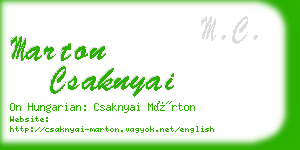 marton csaknyai business card
